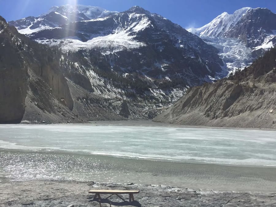 Tilicho Lake at Annapurna Circuit in Nepal