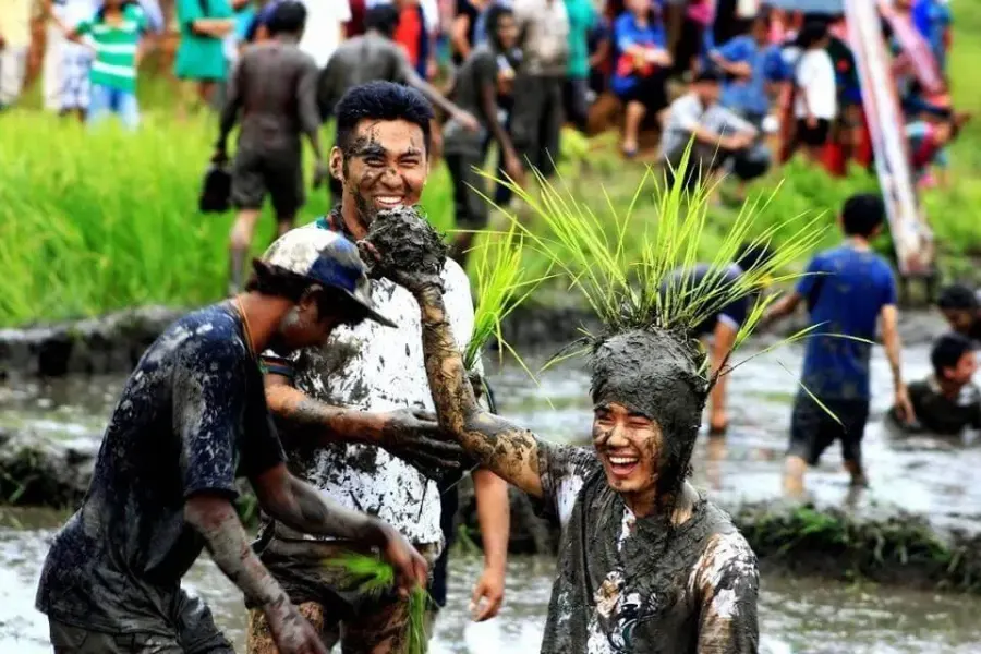 Ropain rice planting festival in Nepal