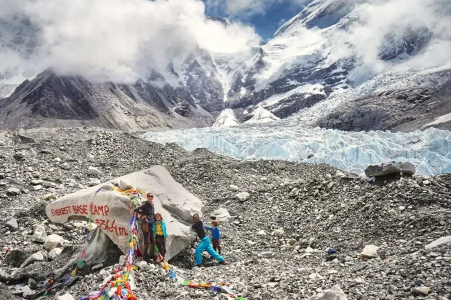 Family from Scotland at Everest Base Camp