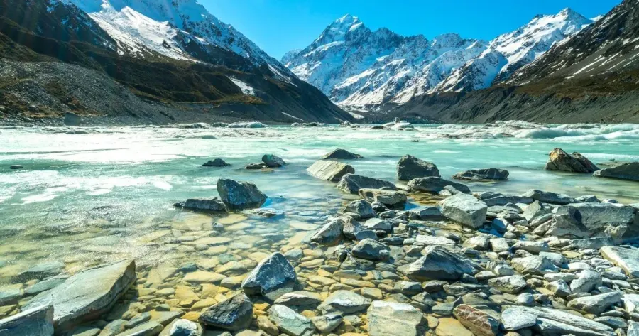 A high altitude glacial lake in the Nepal Himalaya, the kind of feature that caused the July 2025 Bhotekoshi flood