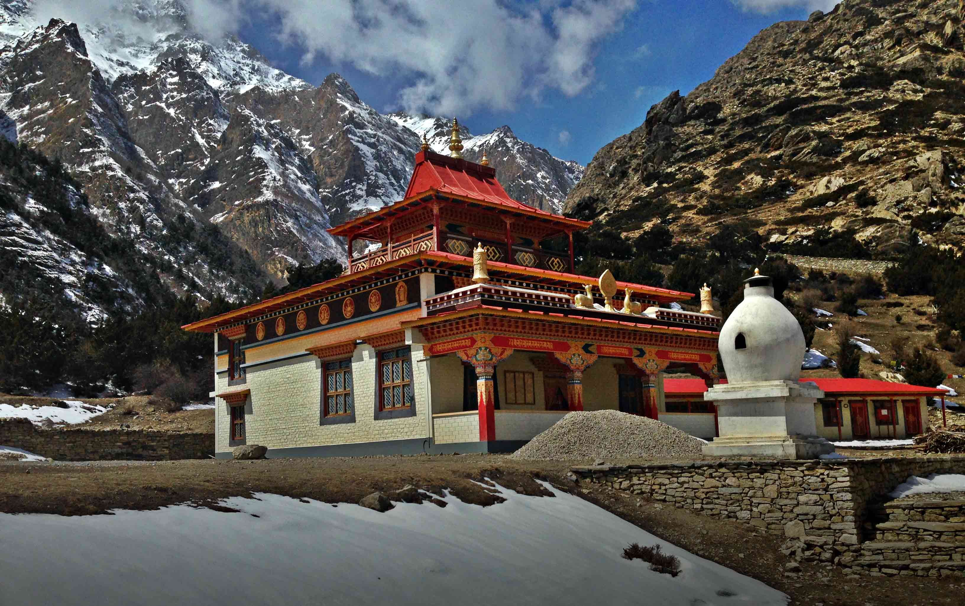 The beautiful monastery in Nar Phu Valley, Manaslu