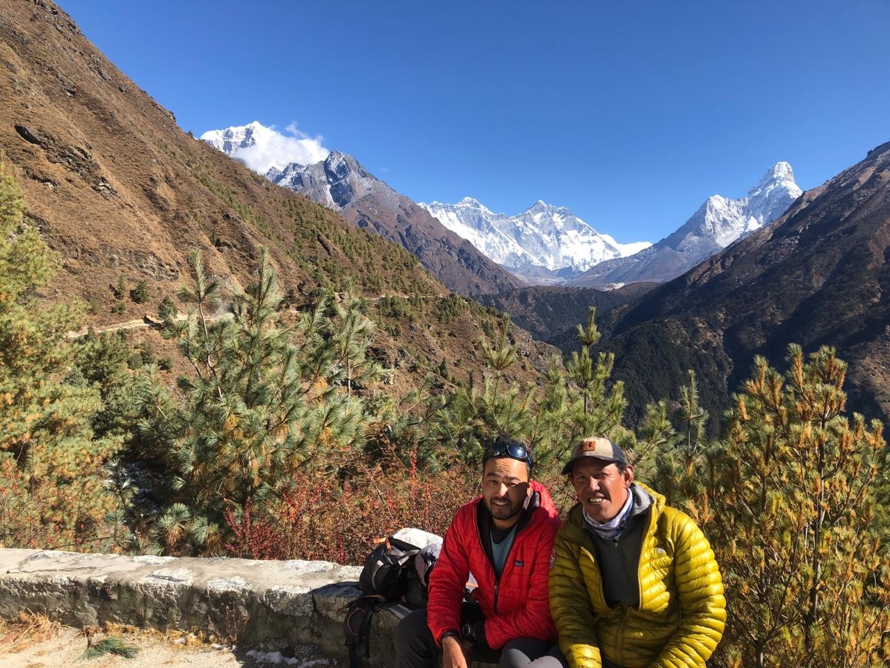 Passang Dawa Sherpa and Ajay Shrestha on the way to Ama Dablam