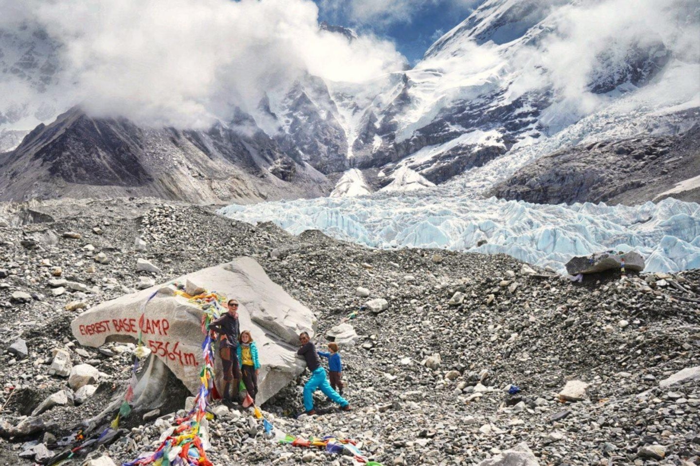 Family from Scotland at Everest Base Camp